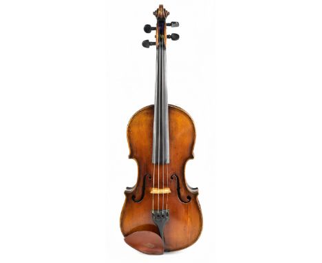 A large full size German Maggini violin, with two-piece back length 36.98cm, labelled 'Giovan Paulo Maggini Brescia 16..', ca