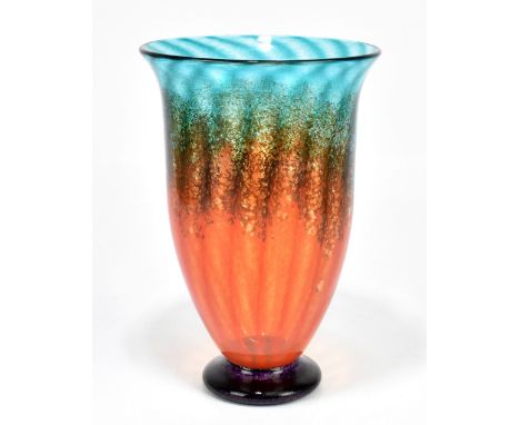 MURANO; a contemporary Art Glass vase with internal mottled and linear decoration, indistinct signature to the underside, hei