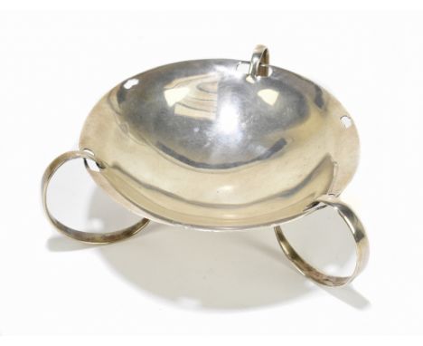 LIBERTY & CO; a Cymric Edwardian Art Nouveau hallmarked silver bonbon dish with three swept supports, Birmingham 1903, height