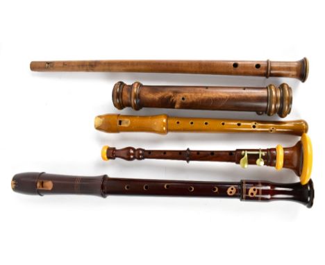 ADLER; a recorder, together with another recorder and three further woodwind instruments (4).