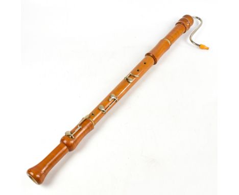 ADLER; a contrabass recorder, in original cardboard box.Additional InformationLength fully assembled is 97cm although the cen