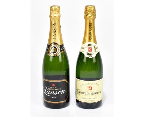 CHAMPAGNE; a single bottle of Lanson Black Label Brut, 75cl, 12.5%, together with a single bottle Comte de Brismand Brut Rese