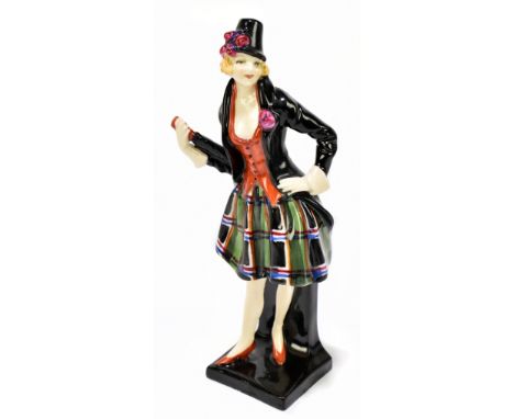 LESLIE HARRADINE FOR ROYAL DOULTON; a figure, HN767 'Irish Colleen', introduced 1925, retired 1936, height 16cm.Additional In