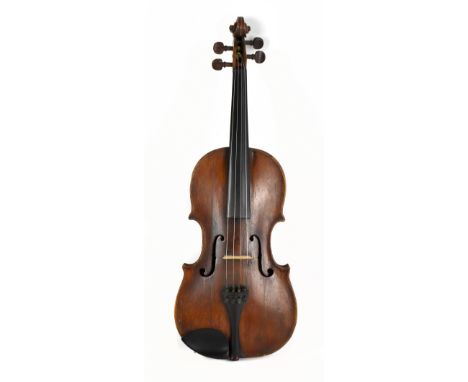 A full size Irish violin by Thomas Perry and William Wilkinson, Dublin, with two-piece back branded 'Perry Dublin' below the 