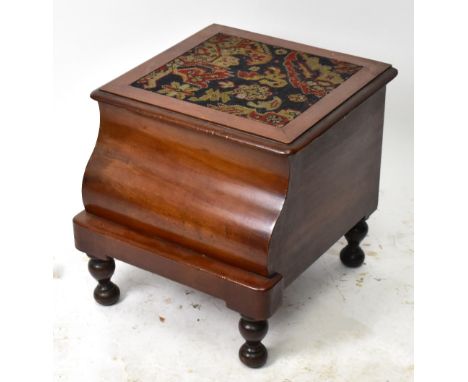 A Victorian mahogany serpentine stepped commode, height 45cm, width 45cm.&nbsp;