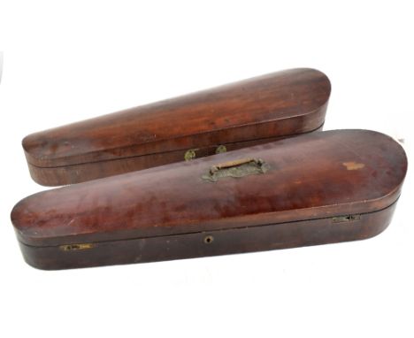 A Victorian mahogany violin case with fitted interior and silver presentation plaque inscribed 'Presented to Walter J. Sykes 