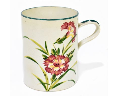 WEMYSS WARE; an oversized mug unusually painted with stylised floral detail, impressed marks, height 14.5cm.Additional Inform