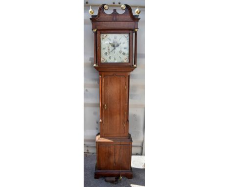 THOMAS LISTER OF HALIFAX; an early 19th century oak eight day longcase clock, the painted dial with Roman numerals and moon p