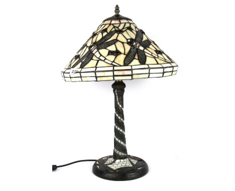 A lovely Tiffany style dragonfly table lamp, H. 57cm.