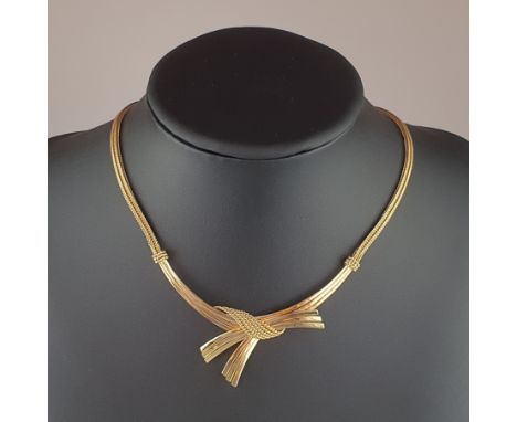 Vintage-Collier - Henkel &amp;amp; Grosse (Pforzheim), vergoldetes Metall, teils gekordelt, signiert „Grosse 19 © 63 (1963) M