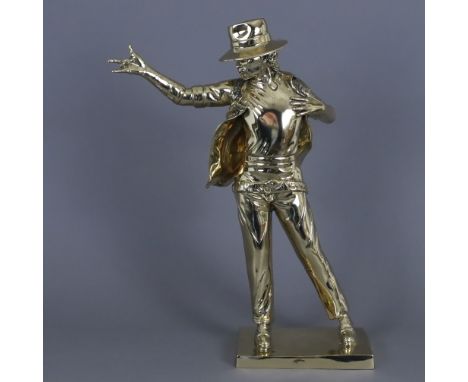 "Michael Jackson" - exklusives Design, Messing hochglanzpoliert, handgeformt, Gewicht ca. 6.600 g, Breite: ca. 37 cm, Höhe: c