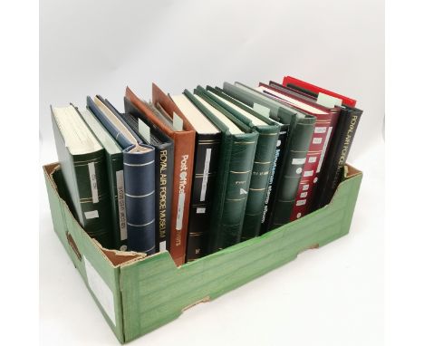 Collection of 14 x stamp albums as follows i) green stockbook with small qty of used commonwealth inc British South Africa co