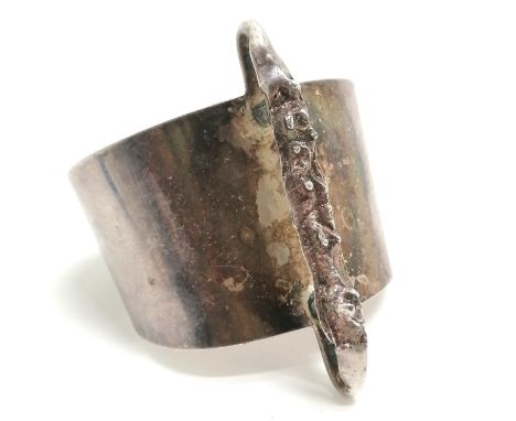 Brutalist Danish cuff bangle designed by Jacob Hull for Buch &amp; Deichmann 