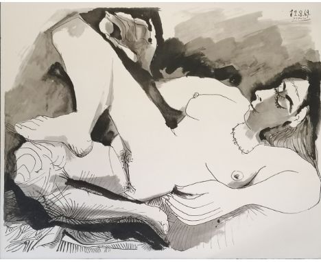 1972 Picasso lithograph by Spadem with Mourlot, Paris stamp - 39.5cm x 50cm 