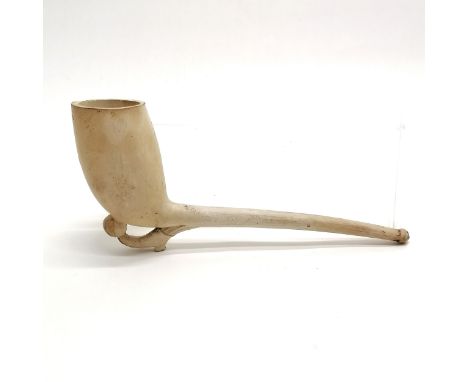 Novelty antique meerschaum / clay pipe with football theme - 21cm long x 4.5cm diameter bowl ~ no obvious damage 