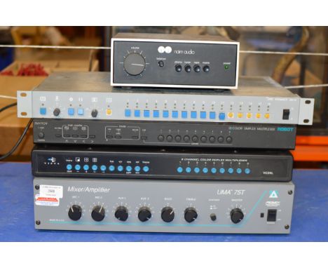 5 VARIOUS VINTAGE AMPLIFIERS, NAIM AUDIO, KRAMMER 3M16, VISTA, ROBOT &amp; PEAVEY