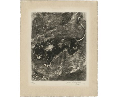 Chagall, Marc -- Les Fables de la Fontaine: Le Lion et le RatRadierung auf Bütten. 1927-30.30,2 x 24,2 cm (42 x 34 cm). Signi