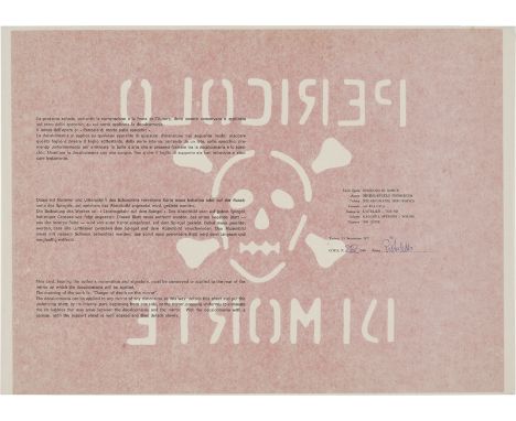 Pistoletto, Michelangelo -- Pericolo di MorteSerigraphie auf Velin, mit bedruckter Folie kaschiert. 1971.31,4 x 42,3 cm (32 x