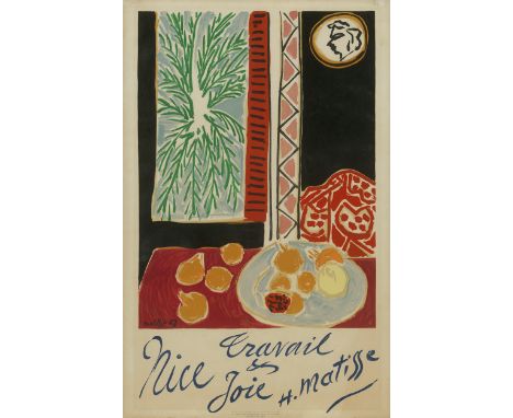 Matisse, Henri -- Nice Travail et JoieFarblithographie auf Velin. 1948.75,5 x 56,2 cm (99,4 x 63,8 cm).Gedruckt bei Mourlot, 