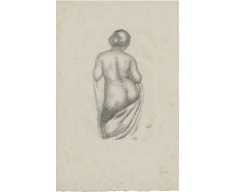 Maillol, Aristide -- Femme de dos, drapée; Femme debout nouant sa chevelure2 Lithographien auf Bütten. Um 1925 bzw. 1927.27,5