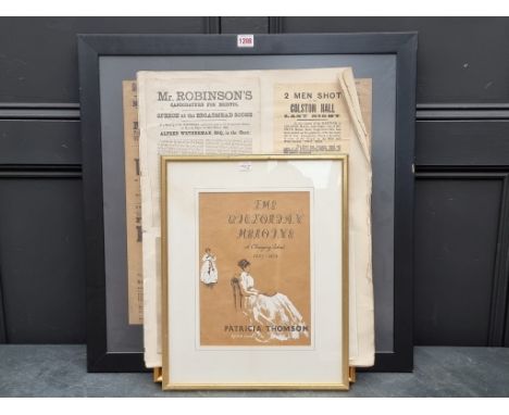 A Victorian 'Olympic Theatre' playbill, 1851, 48.5 x 48.5cm; together with a Charles II broadsheet, 33 x 26cm; and others.