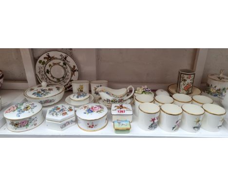 A mixed group of English porcelain, to include a set of eight Royal Worcester coffee cans and saucers; together with a Dresde