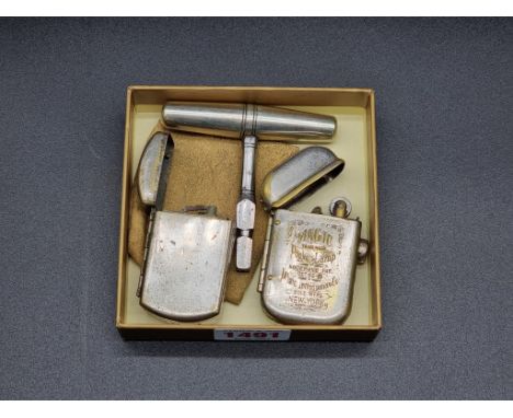 Railwayana: a vintage folding carriage key; together with a Magic 'Pocket Lamp'; and one other. (3) 