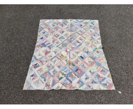 A vintage patchwork quilt, 190 x 161cm.