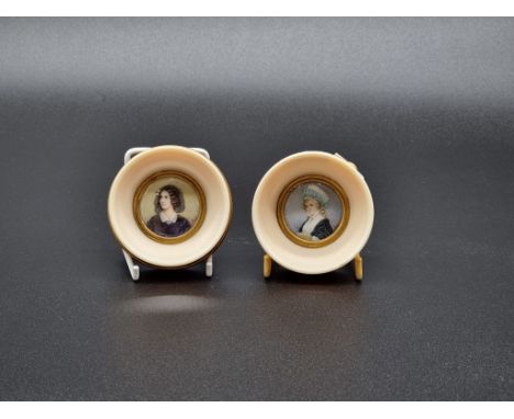 After George Romney, portrait miniature of Mrs Mary Robinson; together with after Joseph Karl Stieler, portrait miniature of 