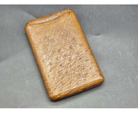 Tobacciana: a vintage Ostrich skin cigar case. 