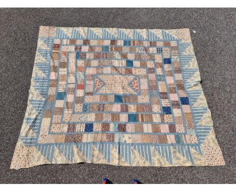 An antique patchwork quilt, 203 x 237cm.