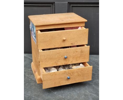 Natural History: a collection of fossils, minerals and other similar specimens, in three drawer chest, 36cm high.