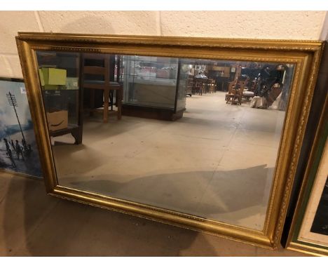 Bevel edged gilt framed mirror approx 102 x 72cm