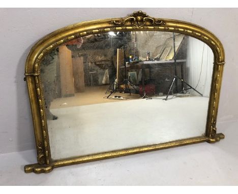 Mirror, modern 19th century style gilt framed overmantel mirror approximately 122 x 85cm