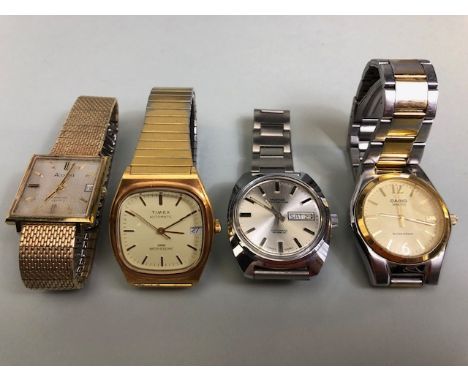 Vintage watches, Four retro watches being a S/S Montine Swiss automatic bracelet , 2 colour Casio bracelet , Quartz, Accurist