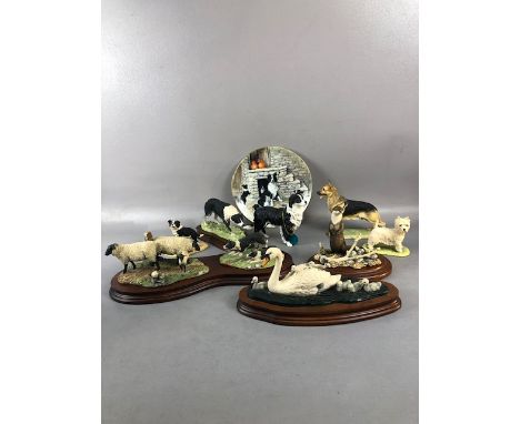 Border fine arts, collection of dog and animal figures to include  055 border collie, DL3 German Shepherd, 101 Suffolk ewes a