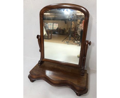 Antique furniture, Victorian mahogany  table top swivel vanity dressing mirror approximately 55 x 61cm