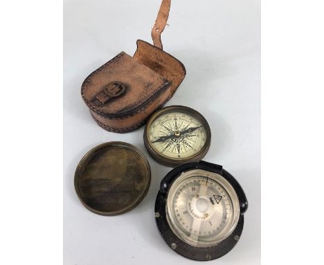 Military interest ,two vintage Compasses 1 Sestrel , by henry brown and Son with metal housing, the other brass cased stating