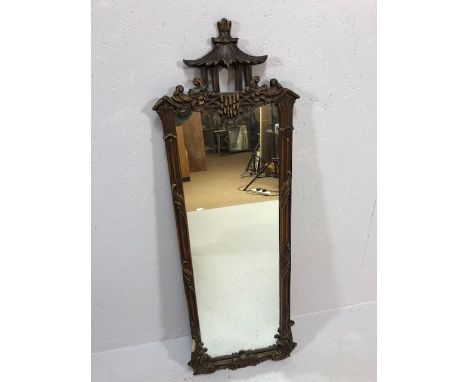 Antique mirror, Chinoiserie  dressing mirror, the plaster frame of Faux wood on wood decorated in the early 19th century Chin
