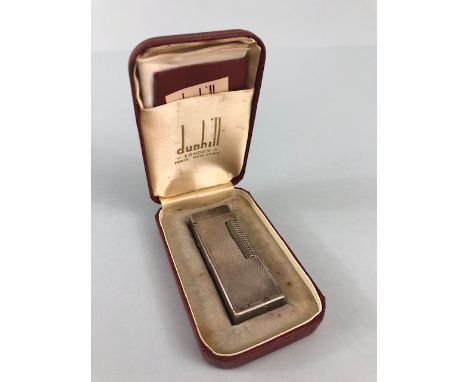 Dunhill, vintage Rollagas silver plated lighter in original box with instructions and cleaning pack, A.F