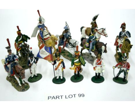 Fifty Delprado Collection Waterloo Figures, 1/32 scale quality painted figures ,25 mounted, including Prince Poniatowski, Mar
