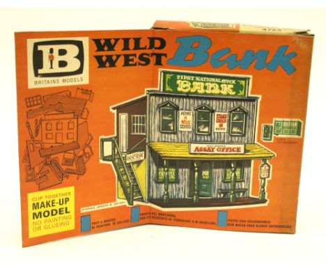 Britains 4724 Wild West Make Up Model National Bank, clip together plastic building, with instructions and decals, in excelle