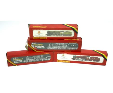Four Hornby Railways Boxed 00 Gauge Locomotives:R061 Locomotive & Tender 4-6-0  Class 5P5F, black LMS,R.842 Locomotive & Tend