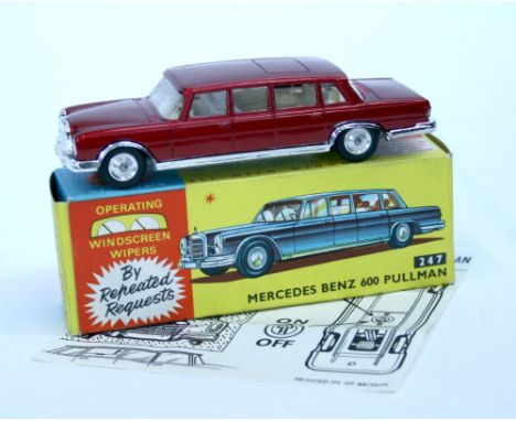 Corgi Toys  247 Mercedes Benz 600 Pullman, metallic maroon body, cream interior, chrome trim, spun wheels, working windscreen