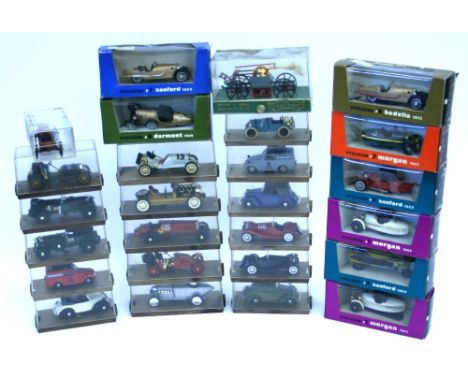 Twenty Six Brumm Diecast Models, including: 2x r1 Morgan cyclecar r2 Morgan cyclecar, r4 Darmont cyclecar,r5 Bedelia cycle ca