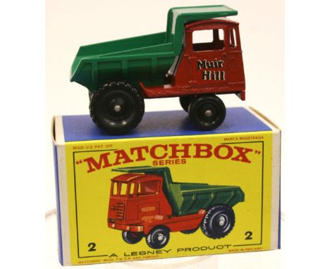 Lot 282 Matchbox Regular Wheel 2d Muir-Hill Dumper with rare MUIR-HILL decals (usually Laing decals), produced in small quant