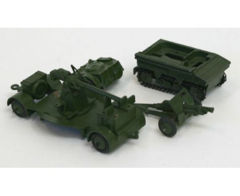 Dinky Toys 162-18-pounder Field set, Light Dragon Tractor, Ammunition Trailer (repainted) and 18-pounder Gun, military green 