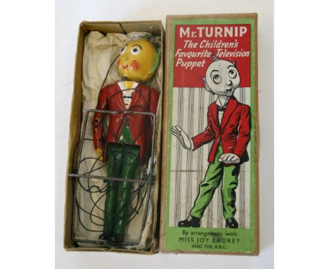 Lun Toys Mr Turnip The Children’s Favourite Television Puppet, diecast body, red jacket, green trousers, in near mint conditi