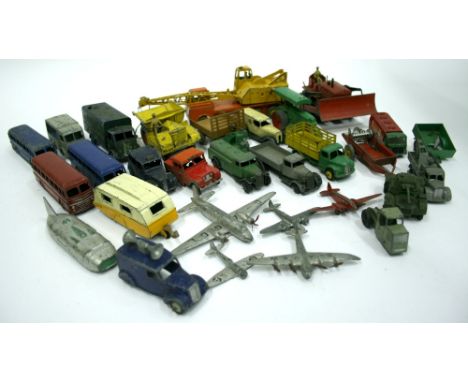 Lot 191 Quantity Of Playworn Dinky Toys including, Guy Van Lyons Swiss Rolls, 30v Express Dairies, 23m Thunder Bolt Speed Car