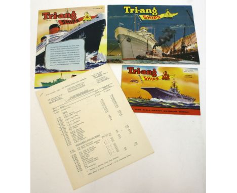 Scarce Triang Minic Ships Catalogue’s, 1st edition 1959 four page colour leaflet, 2nd edition 1960 sixteen page catalogue, wi